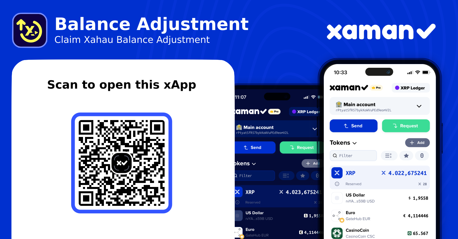Open Xumm xApp: Balance Adjustment
