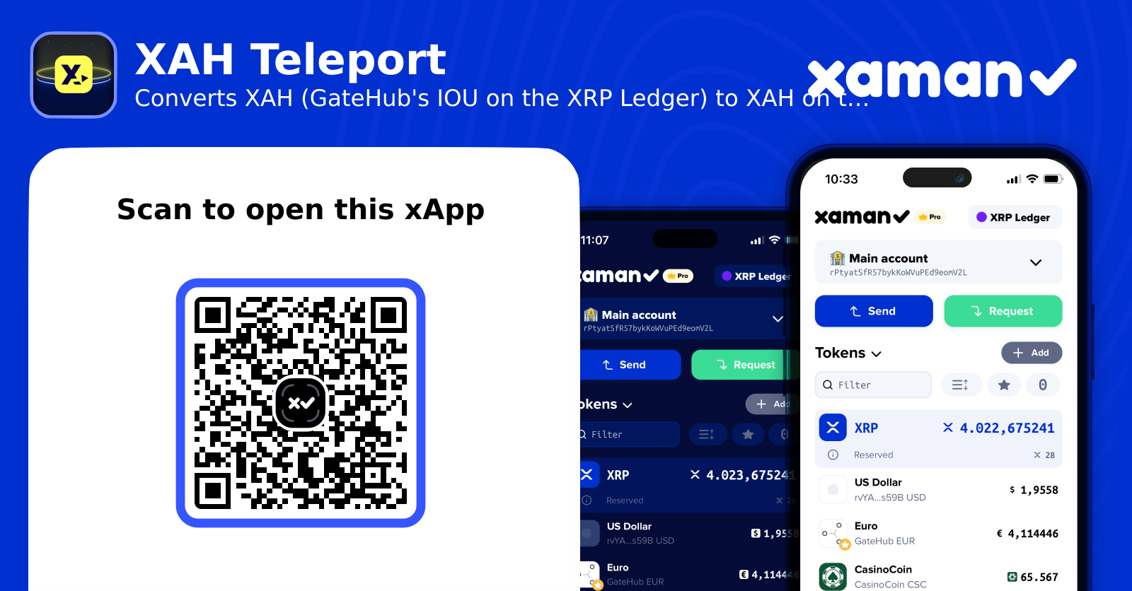Open Xumm xApp: XAH Teleport